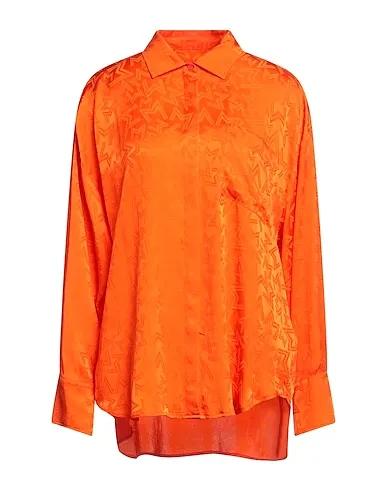 Orange Satin Patterned shirts & blouses