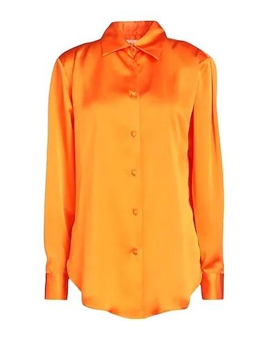 Orange Satin Solid color shirts & blouses CAMICIA IN RASO