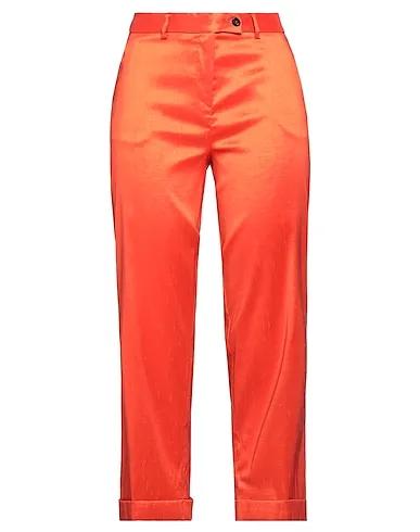 Orange Silk shantung Cropped pants & culottes