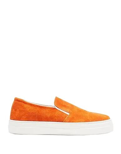 Orange Sneakers LEATHER LOW-TOP FLATFORM SLIP-ON SNEAKERS
