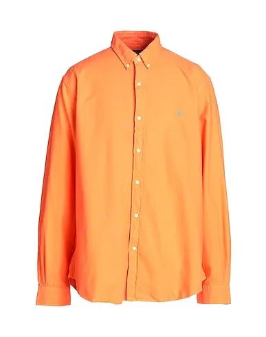 Orange Solid color shirt SLIM FIT GARMENT-DYED OXFORD SHIRT