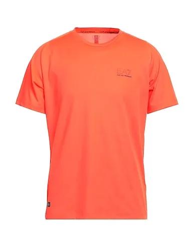 Orange Synthetic fabric Basic T-shirt