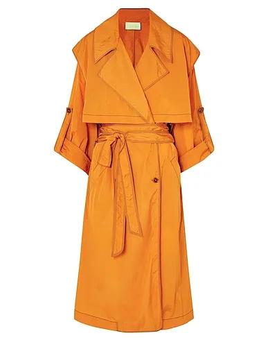Orange Techno fabric Double breasted pea coat