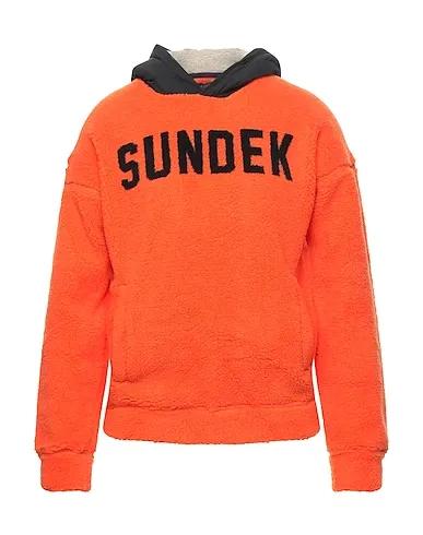 Orange Techno fabric Hooded sweatshirt