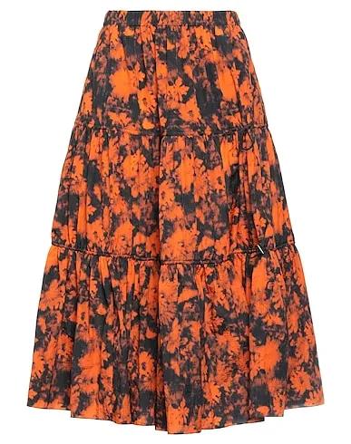 Orange Techno fabric Midi skirt