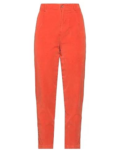 Orange Velvet Casual pants