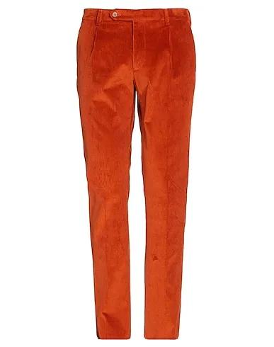 Orange Velvet Casual pants