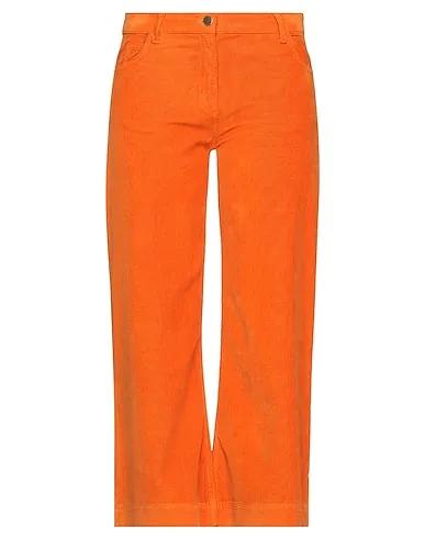 Orange Velvet Cropped pants & culottes