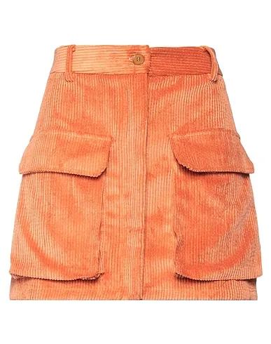 Orange Velvet Mini skirt