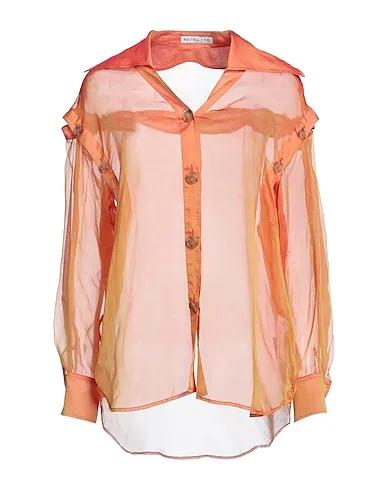 Orange Voile Silk shirts & blouses