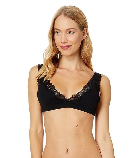 Organic Cotton High Point Bralette with Lace