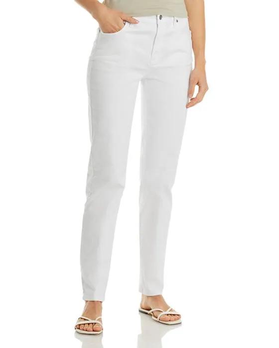 Organic Cotton High Rise Skinny Jeans in White