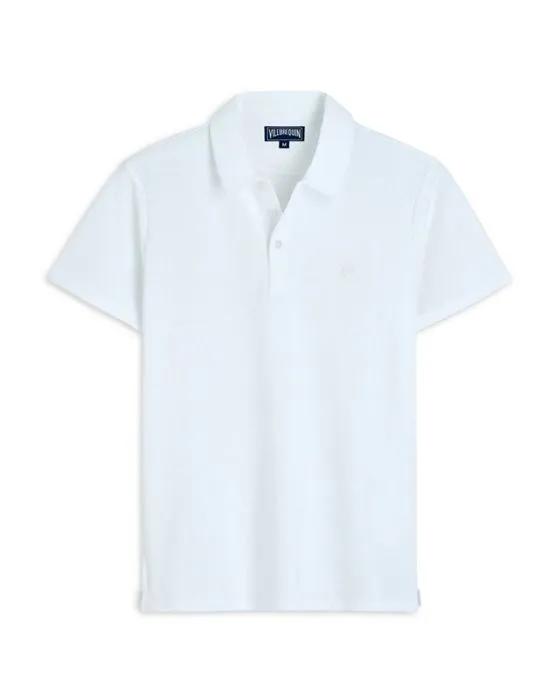 Organic Cotton Terry Logo Embroidered Regular Fit Polo Shirt 
