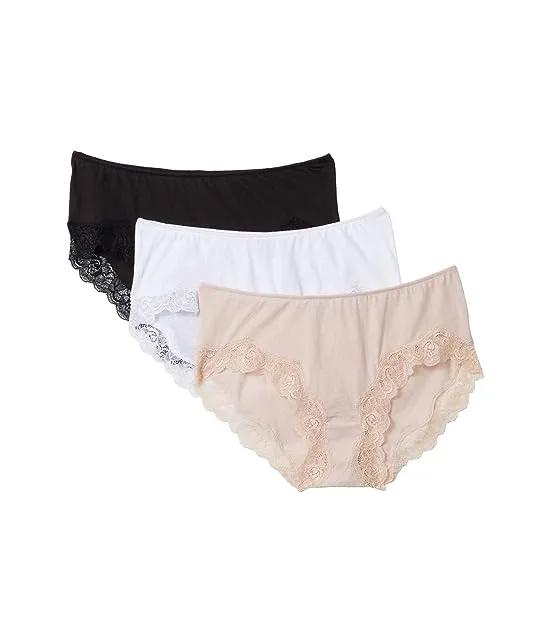 Organic Cotton w/ Lace Hipster 3-Pack