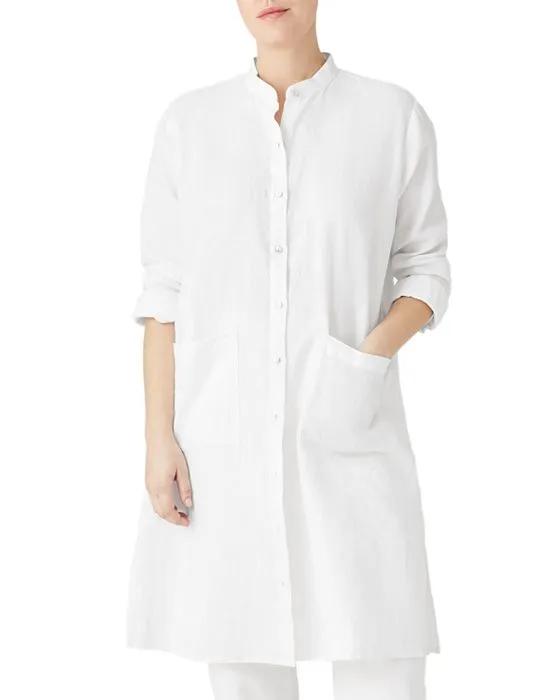 Organic Linen Long Sleeve Shirt Dress