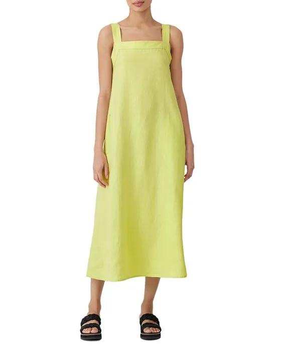 Organic Linen Sleeveless Midi Dress