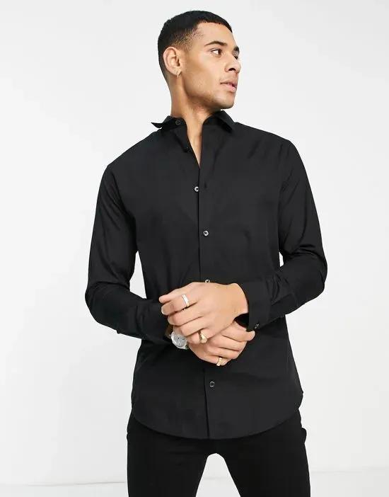Originals long sleeve stretch cotton shirt in black