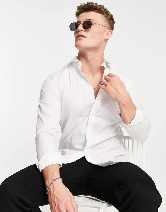 Originals long sleeve stretch cotton shirt in white