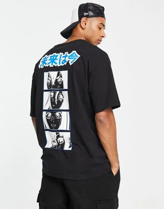 Originals oversized t-shirt with manga print in black