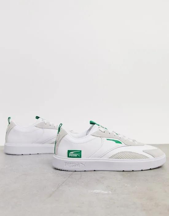 Oslo Pro leather sneaker in white and green