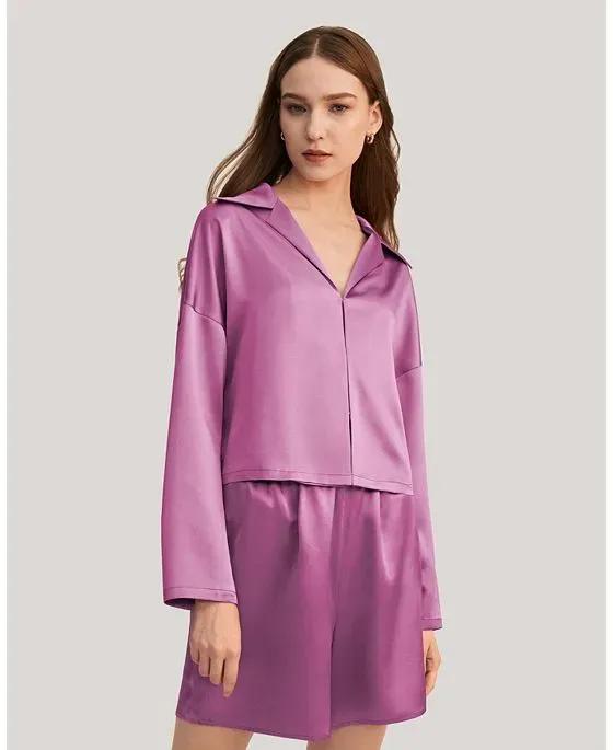 Osmanthus Silk Pullover Pajama Short Set for Women