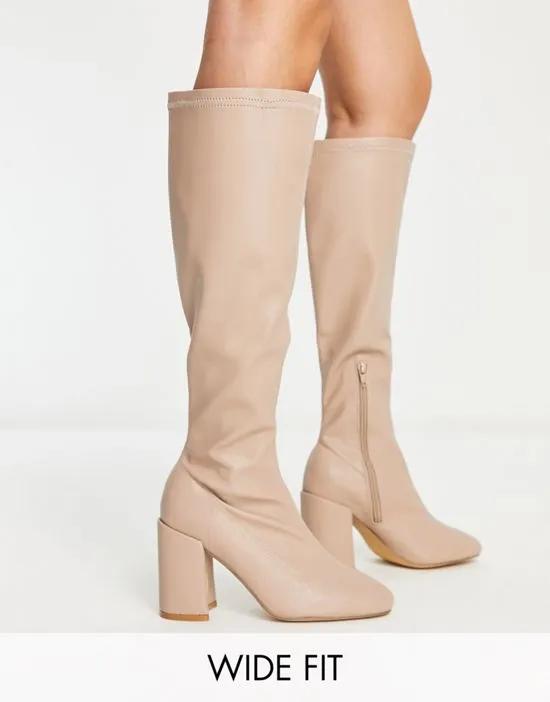 over the knee sock boots in cream