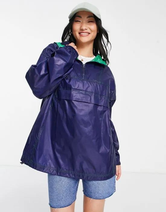 overhead festival rain jacket in navy