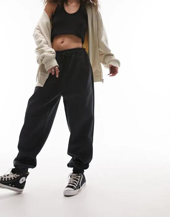 oversized cuff sweatpants in washed black