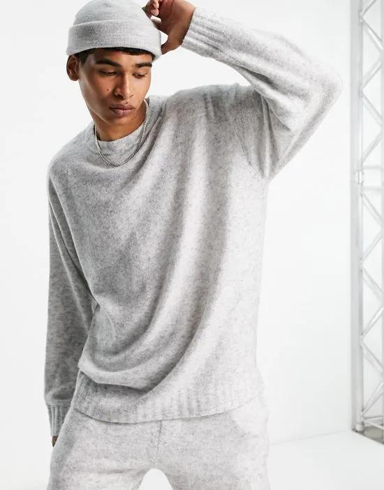 oversized knit sweater in gray