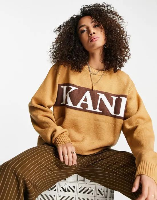 oversized knitted sweater with front logo