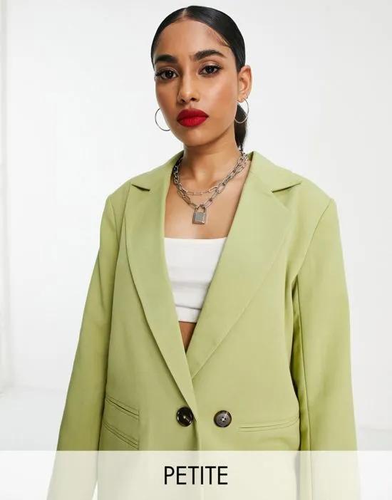 oversized lapel detail jacket in light green - part of a set