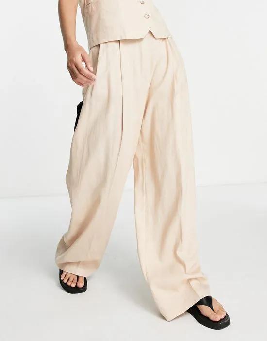 oversized mensy pants in pale pink - part of a set