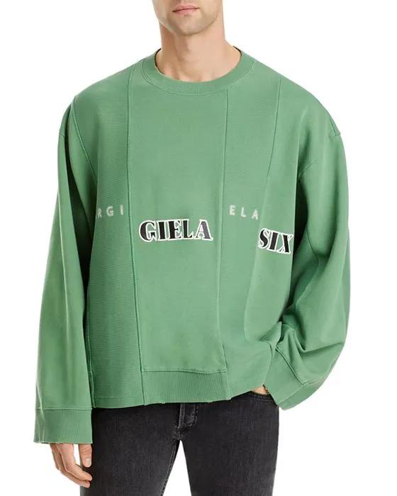 Oversized Pieced Graphic Sweatshirt