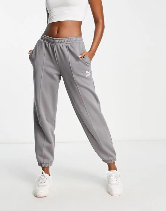 oversized pleated sweatpants in storm gray - exclusive to ASOS