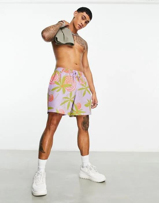 oversized shorts in surf all over print