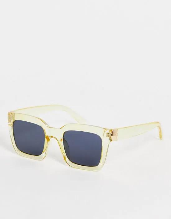 oversized square sunglasses in yellow