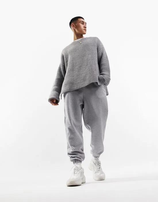 oversized sweatpants in gray heather - GRAY