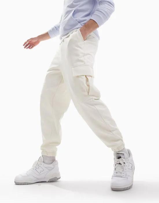 oversized sweatpants in off-white