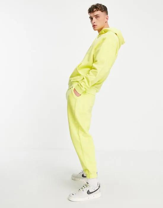oversized sweatpants in washed yellow - part of a set