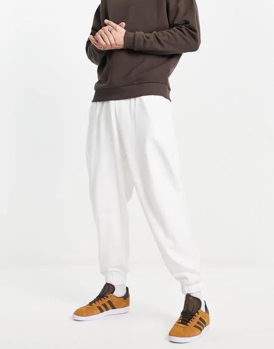 oversized sweatpants in white