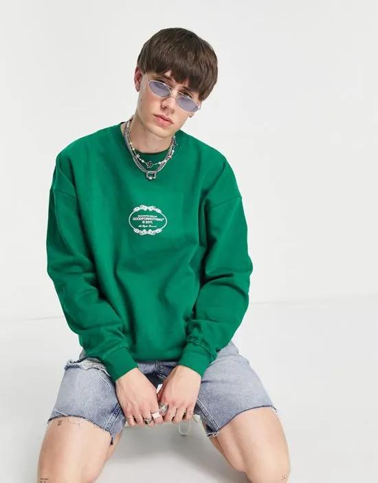 oversized sweatshirt in forest green - part of a set