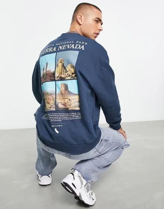 oversized sweatshirt in navy with photographic back print