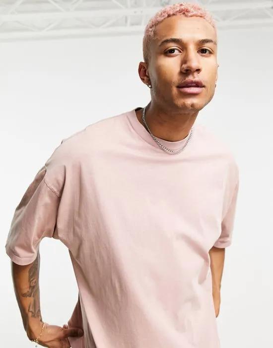 oversized t-shirt in pink acid wash