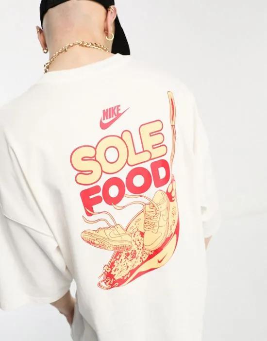 oversized T-shirt with back print in white
