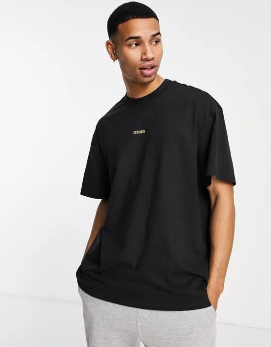 oversized t-shirt with central front print in black