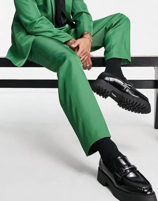 oversized tapered suit pants in electric green