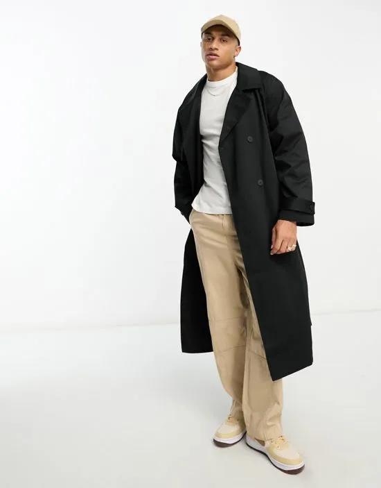 oversized trench coat in black