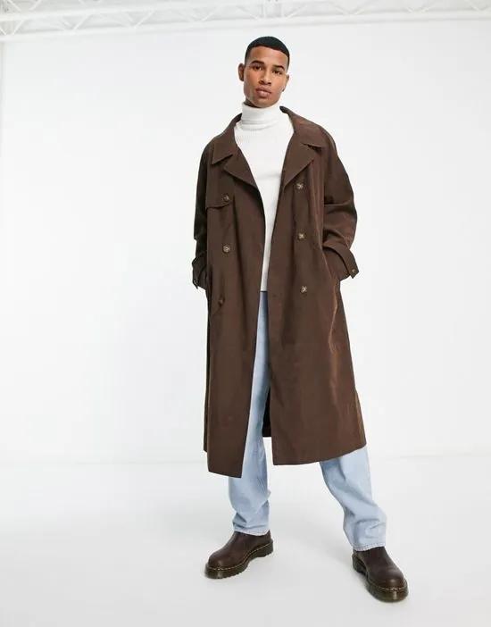 oversized trench coat in brown