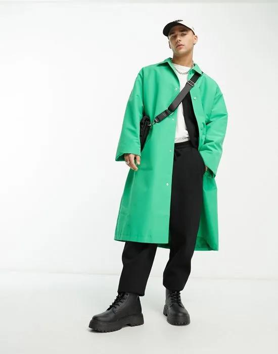 oversized trench coat in green