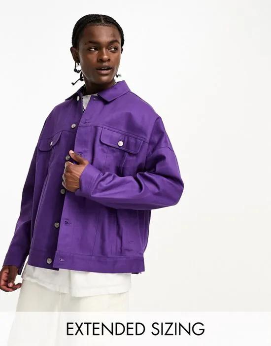oversized western jacket in purple